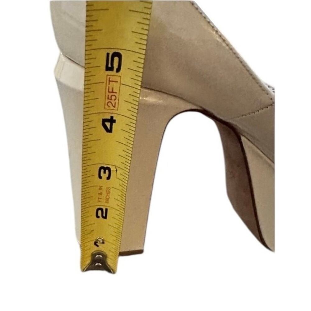 Valentino Ivory Patent Leather Tan-Go Platform Ankle Strap Pump Size 37.5 - Picture 13 of 16